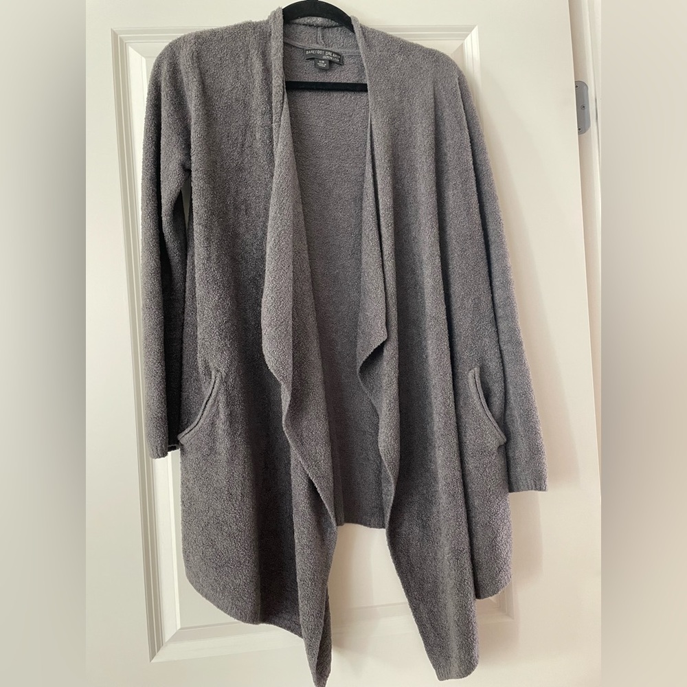 Barefoot Dreams CozyChic Lite Island Wrap Cardigan With pockets size S/M (Gray)